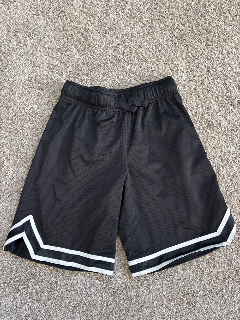 OshKosh B'gosh Black Athletic Mesh Shorts with White Trim
